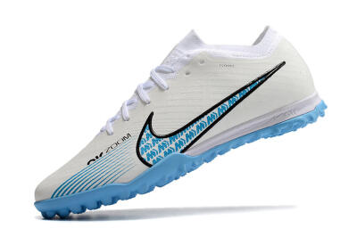 Nike Air Zoom Mercurial Vapor 15 Elite TF Artificial Turf Soccer Shoes - White/Blue/Black