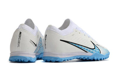 Nike Air Zoom Mercurial Vapor 15 Elite TF Artificial Turf Soccer Shoes - White/Blue/Black