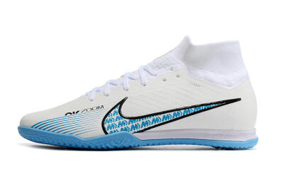 Nike Air Zoom Mercurial Superfly 9 Elite IC Indoor & Futsal Soccer Shoes - White/Blue/Black