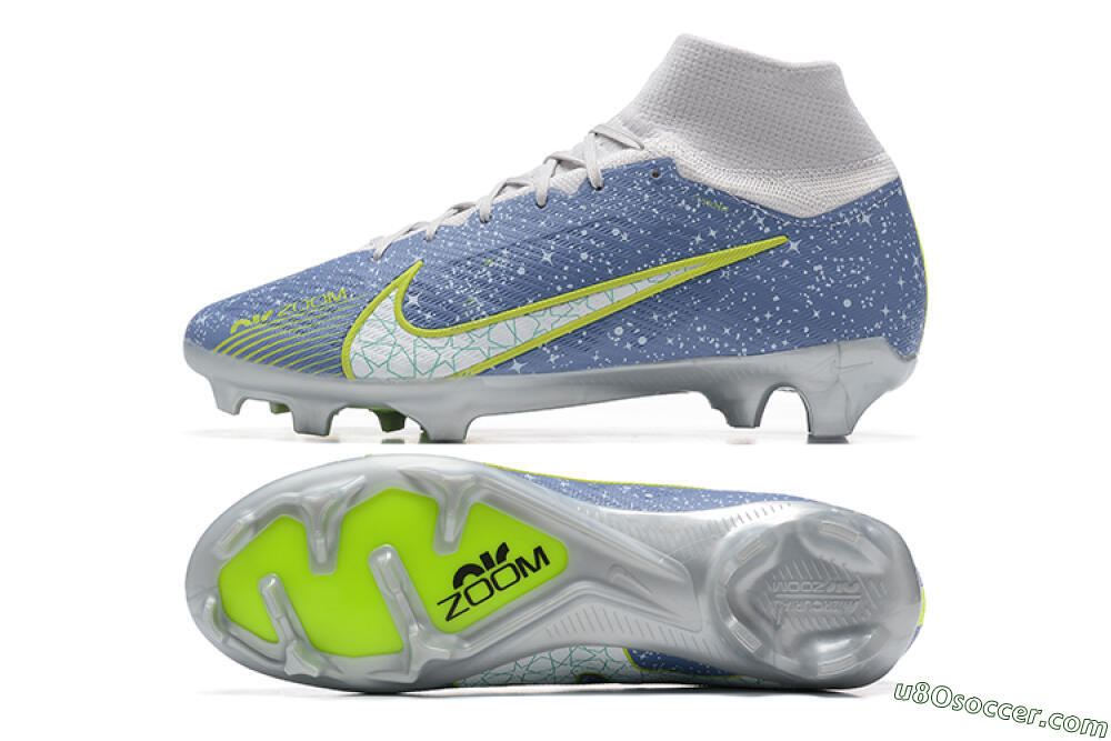 Nike Air Zoom Mercurial Superfly 9 Elite FG Firm Ground Soccer Cleats - Blue/White/Green 0
