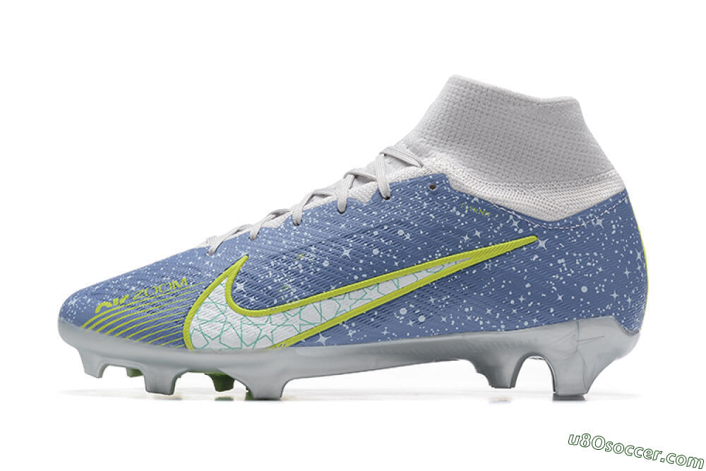 Nike Air Zoom Mercurial Superfly 9 Elite FG Firm Ground Soccer Cleats - Blue/White/Green 2
