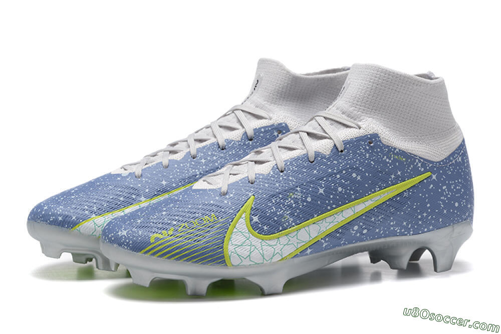 Nike Air Zoom Mercurial Superfly 9 Elite FG Firm Ground Soccer Cleats - Blue/White/Green 5