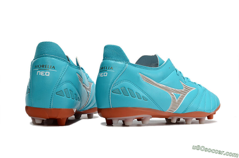 Mizuno Morelia Neo AG Artificial Grass Soccer Cleats - Blue/White 6