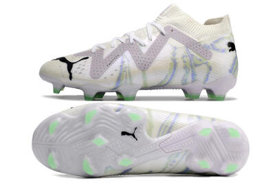 Puma Future Ultimate FG Firm Ground Soccer Cleats - White/Grey/Blue
