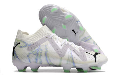 Puma Future Ultimate FG Firm Ground Soccer Cleats - White/Grey/Blue