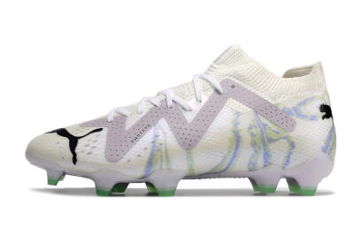Puma Future Ultimate FG Firm Ground Soccer Cleats - White/Grey/Blue