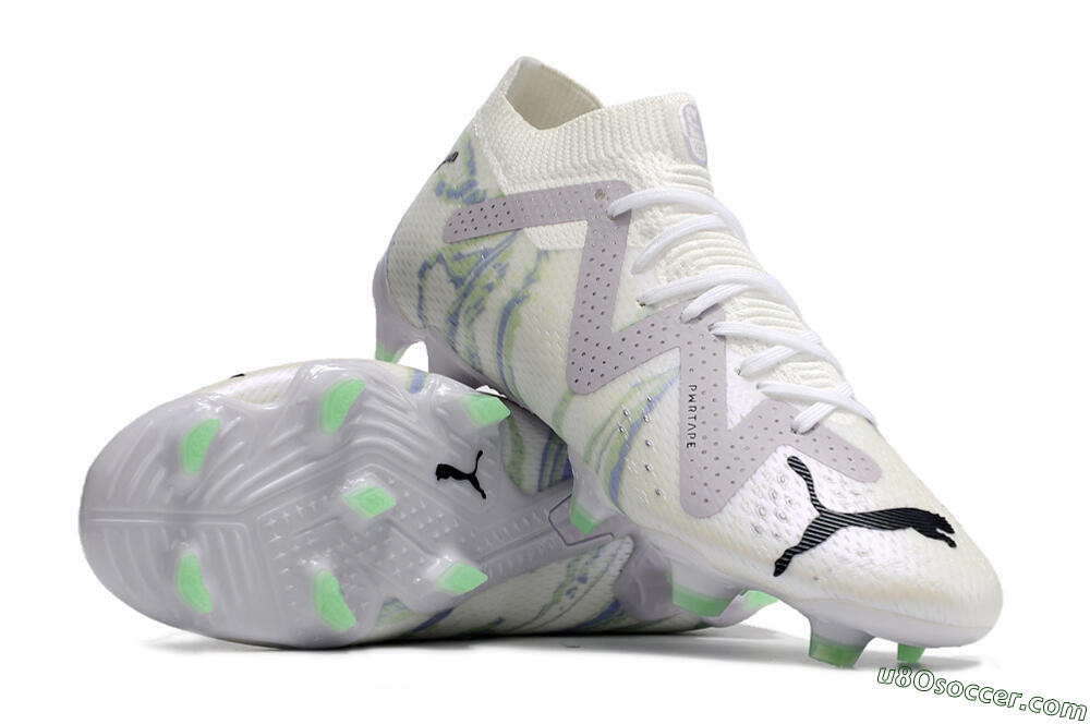 Puma Future Ultimate FG Firm Ground Soccer Cleats - White/Grey/Blue 3