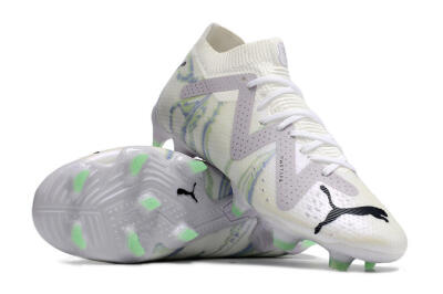 Puma Future Ultimate FG Firm Ground Soccer Cleats - White/Grey/Blue