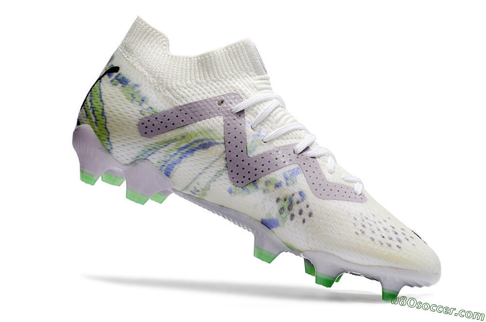 Puma Future Ultimate FG Firm Ground Soccer Cleats - White/Grey/Blue 4