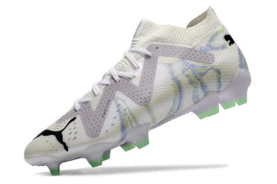 Puma Future Ultimate FG Firm Ground Soccer Cleats - White/Grey/Blue