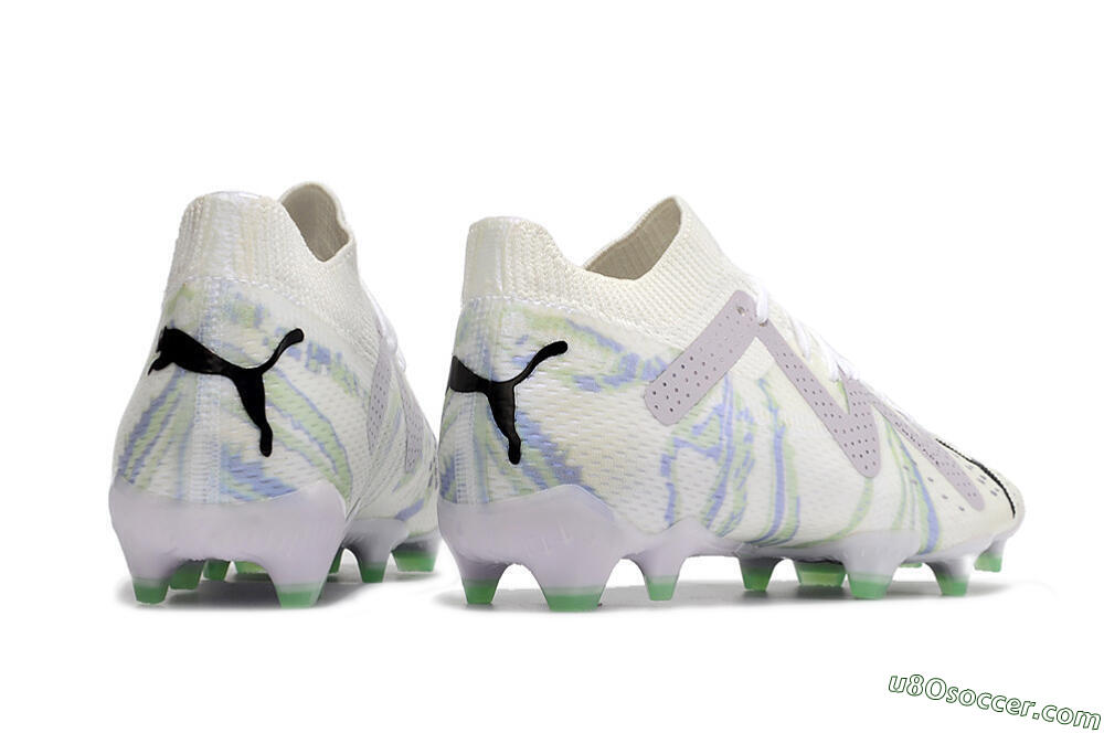 Puma Future Ultimate FG Firm Ground Soccer Cleats - White/Grey/Blue 6