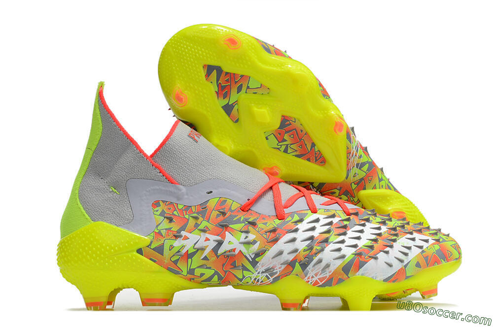 Adidas Predator Freak.1 FG Firm Ground Soccer Cleats - Grey/Yellow/Orange 1