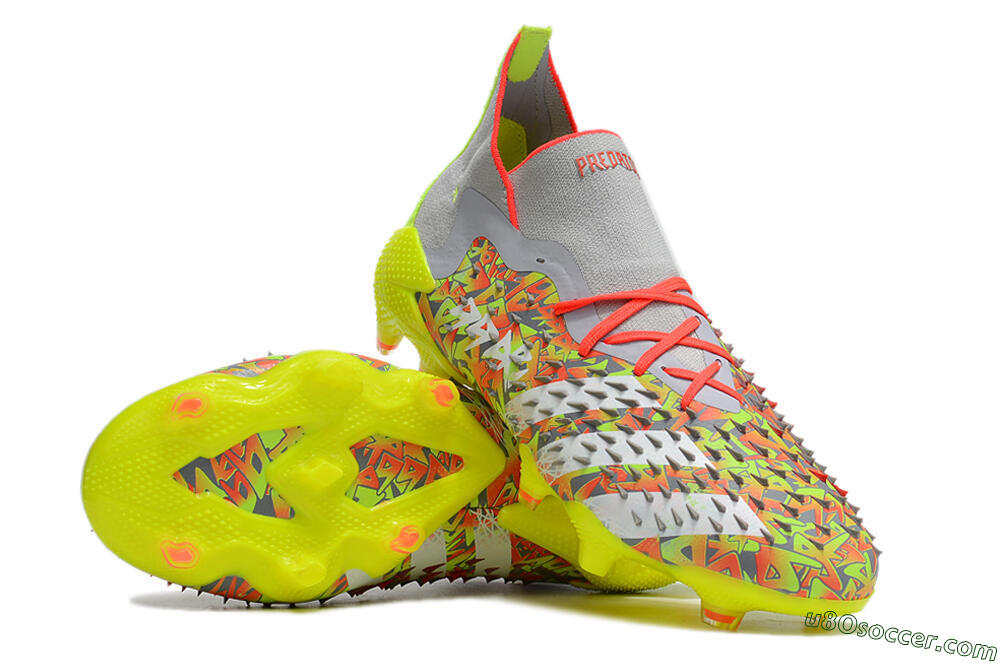 Adidas Predator Freak.1 FG Firm Ground Soccer Cleats - Grey/Yellow/Orange 3