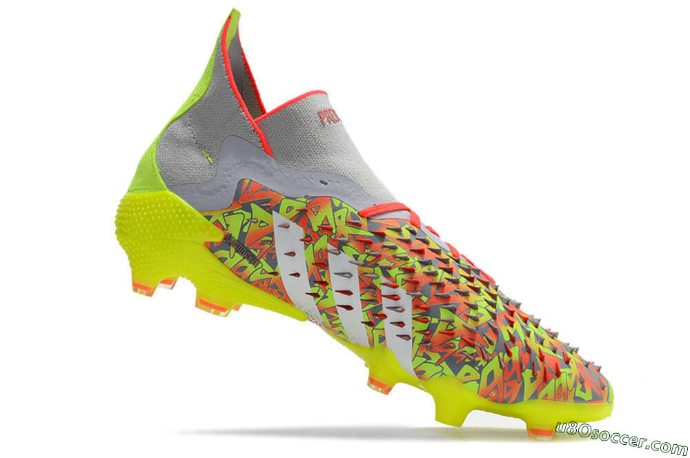 Adidas Predator Freak.1 FG Firm Ground Soccer Cleats - Grey/Yellow/Orange 4