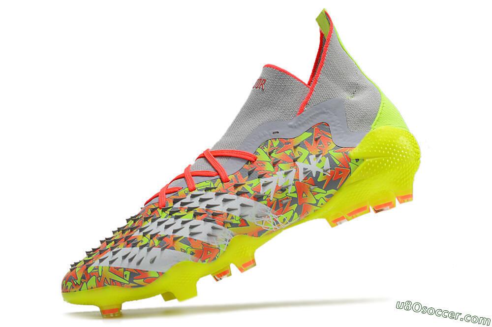 Adidas Predator Freak.1 FG Firm Ground Soccer Cleats - Grey/Yellow/Orange 5