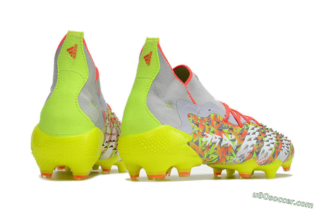 Adidas Predator Freak.1 FG Firm Ground Soccer Cleats - Grey/Yellow/Orange 6