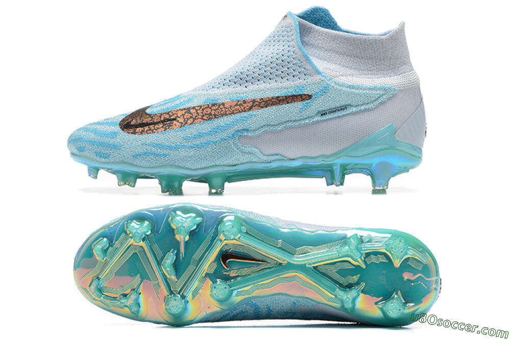 Nike Phantom GX Elite FG Firm Ground Soccer Cleats - Blue/White/Brown/Black 0