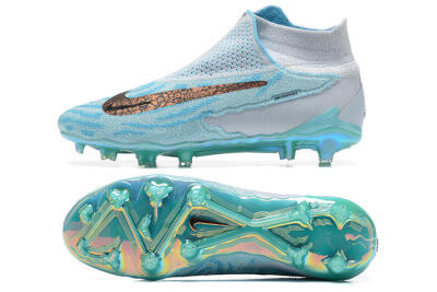 Nike Phantom GX Elite FG Firm Ground Soccer Cleats - Blue/White/Brown/Black