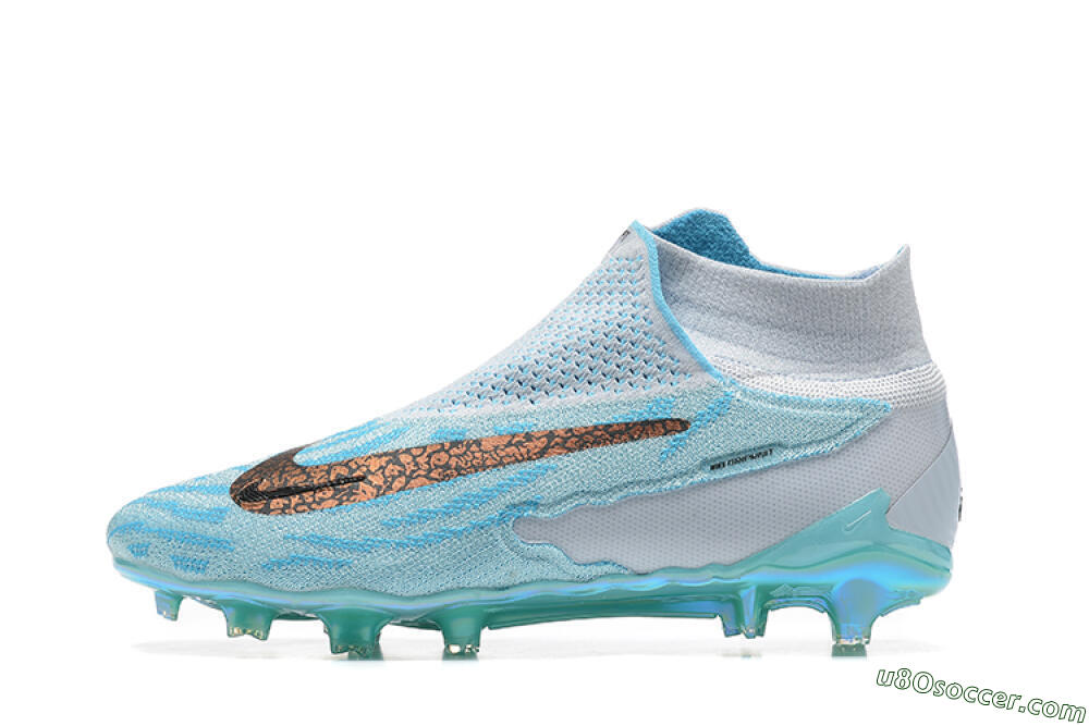Nike Phantom GX Elite FG Firm Ground Soccer Cleats - Blue/White/Brown/Black 2