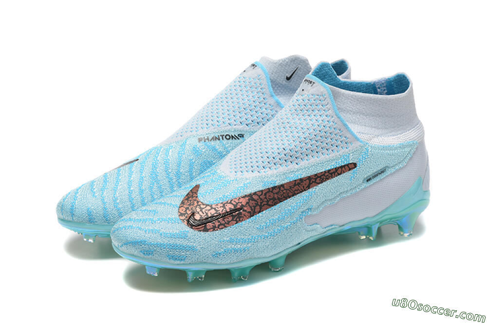 Nike Phantom GX Elite FG Firm Ground Soccer Cleats - Blue/White/Brown/Black 5