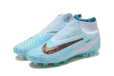 Nike Phantom GX Elite FG Firm Ground Soccer Cleats - Blue/White/Brown/Black