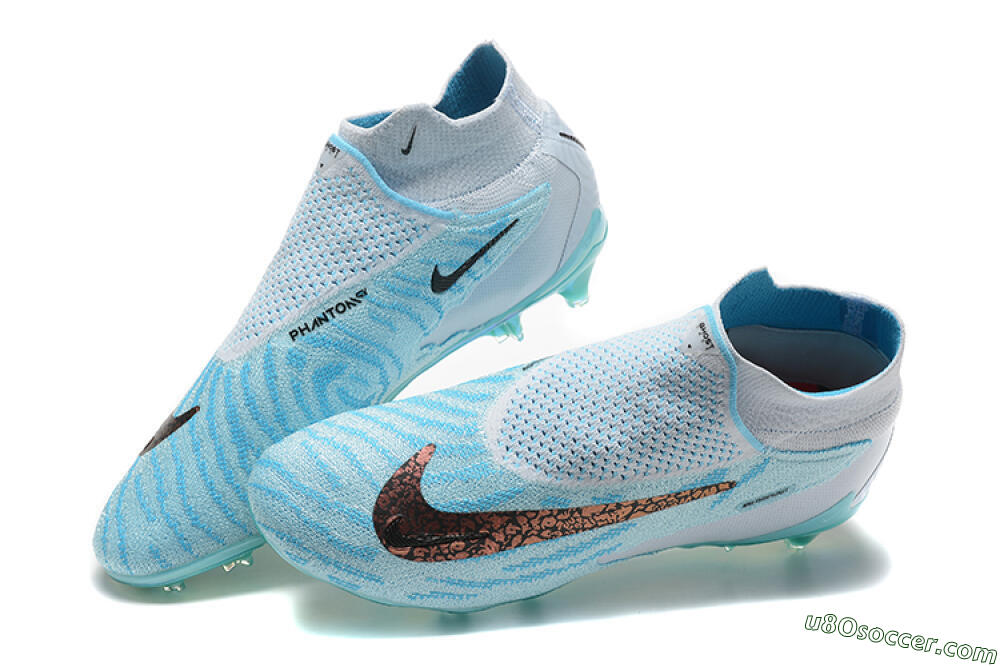 Nike Phantom GX Elite FG Firm Ground Soccer Cleats - Blue/White/Brown/Black 6