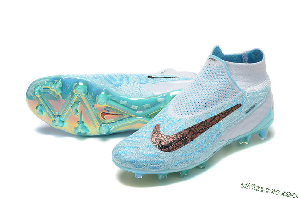 Nike Phantom GX Elite FG Firm Ground Soccer Cleats - Blue/White/Brown/Black 3