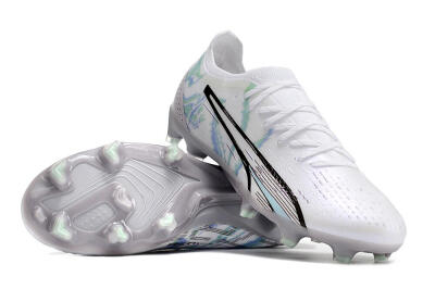 Puma Ultra Ultimate FG Firm Ground Soccer Cleats - White/Green/Blue/Black