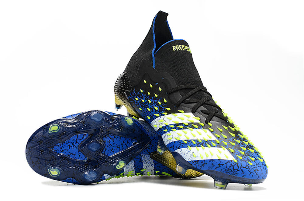 Adidas Predator Freak.1 FG Firm Ground Soccer Cleats - Black/Blue/White 3