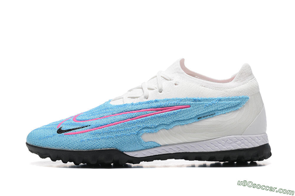 Nike Phantom GX Elite TF Artificial Turf Soccer Shoes - Blue/White/Pink 2