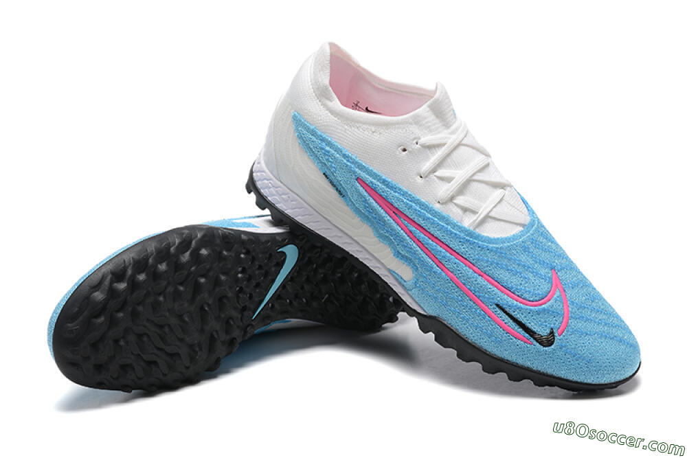 Nike Phantom GX Elite TF Artificial Turf Soccer Shoes - Blue/White/Pink 4