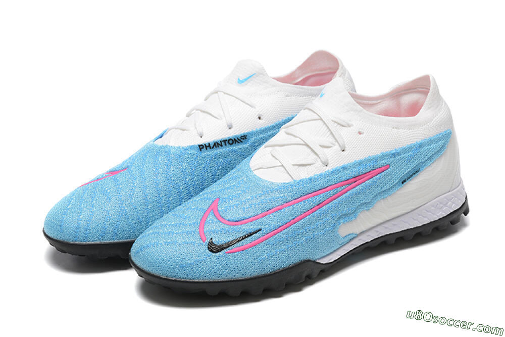 Nike Phantom GX Elite TF Artificial Turf Soccer Shoes - Blue/White/Pink 5