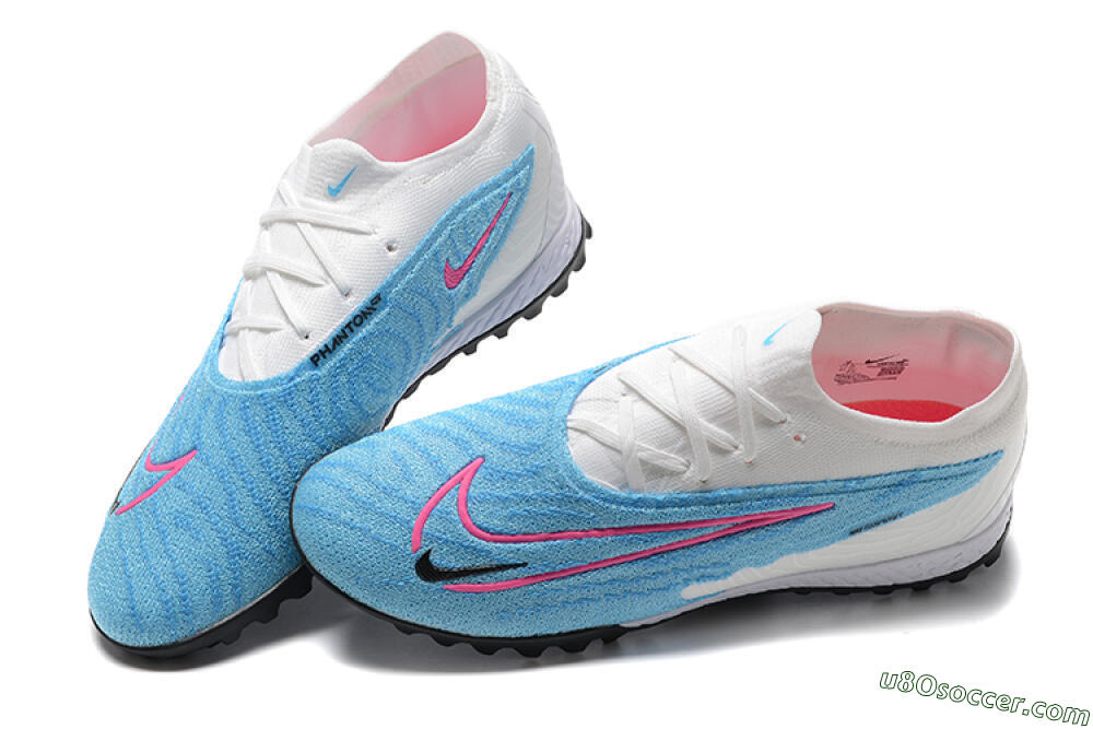 Nike Phantom GX Elite TF Artificial Turf Soccer Shoes - Blue/White/Pink 6