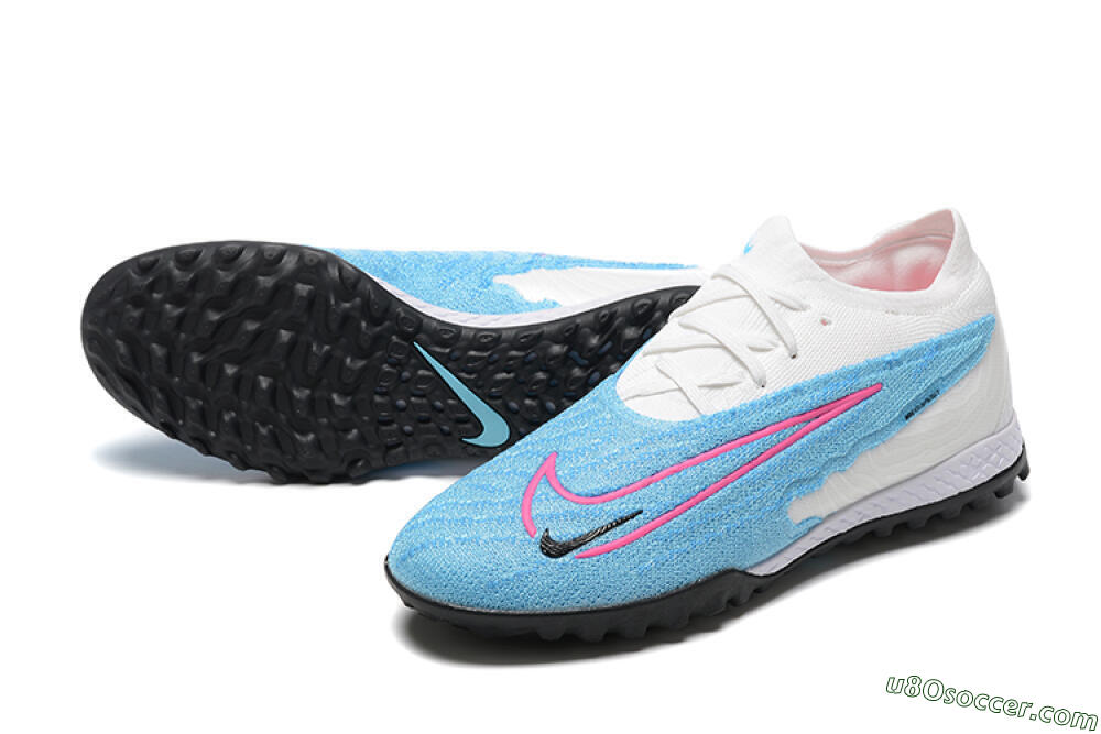 Nike Phantom GX Elite TF Artificial Turf Soccer Shoes - Blue/White/Pink 3