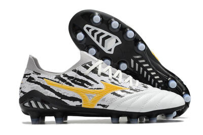 Mizuno Morelia Neo 3 Made in Japan FG Firm Ground Soccer Cleats - White/Black/Yellow
