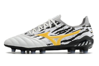 Mizuno Morelia Neo 3 Made in Japan FG Firm Ground Soccer Cleats - White/Black/Yellow