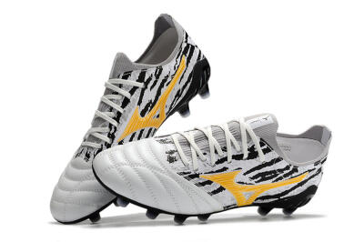 Mizuno Morelia Neo 3 Made in Japan FG Firm Ground Soccer Cleats - White/Black/Yellow