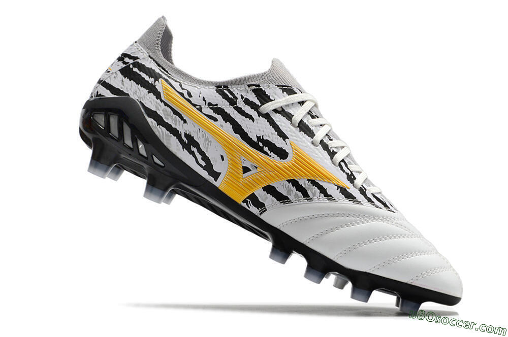 Mizuno Morelia Neo 3 Made in Japan FG Firm Ground Soccer Cleats - White/Black/Yellow 7