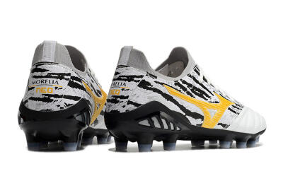 Mizuno Morelia Neo 3 Made in Japan FG Firm Ground Soccer Cleats - White/Black/Yellow