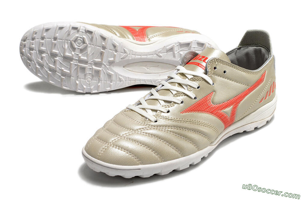 Mizuno Morelia Neo 3 Pro TF Artificial Turf Soccer Shoes - White/Red 3