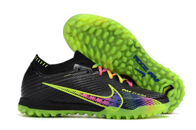Nike Air Zoom Mercurial Vapor 15 Elite TF Artificial Turf Soccer Shoes - Black/Green/Pink