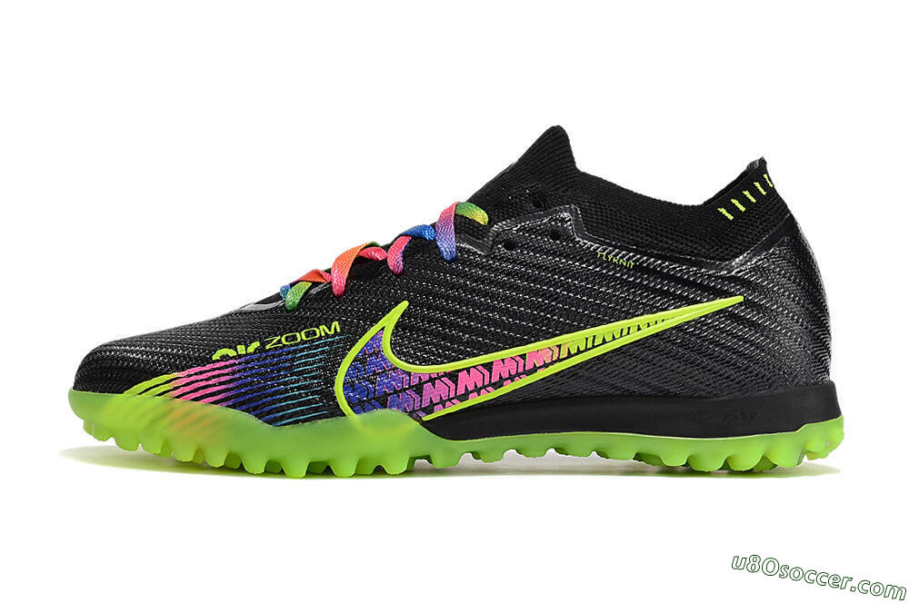 Nike Air Zoom Mercurial Vapor 15 Elite TF Artificial Turf Soccer Shoes - Black/Green/Pink 2