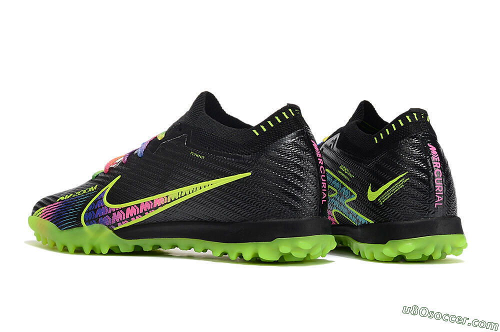 Nike Air Zoom Mercurial Vapor 15 Elite TF Artificial Turf Soccer Shoes - Black/Green/Pink 5