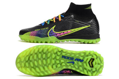 Nike Air Zoom Mercurial Superfly 9 Elite TF Artificial Turf Soccer Shoes - Black/Green/Pink