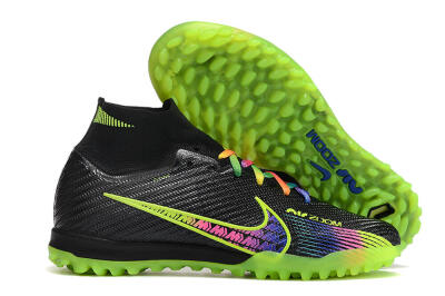 Nike Air Zoom Mercurial Superfly 9 Elite TF Artificial Turf Soccer Shoes - Black/Green/Pink