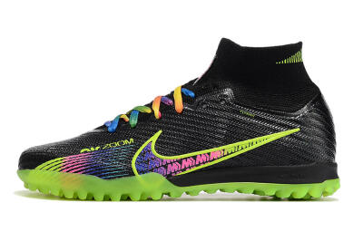 Nike Air Zoom Mercurial Superfly 9 Elite TF Artificial Turf Soccer Shoes - Black/Green/Pink