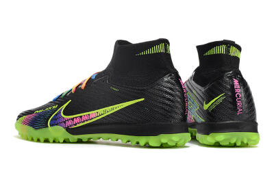 Nike Air Zoom Mercurial Superfly 9 Elite TF Artificial Turf Soccer Shoes - Black/Green/Pink