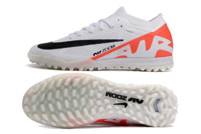 Nike Air Zoom Mercurial Vapor 15 Elite TF Artificial Turf Soccer Shoes - White/Black/Red