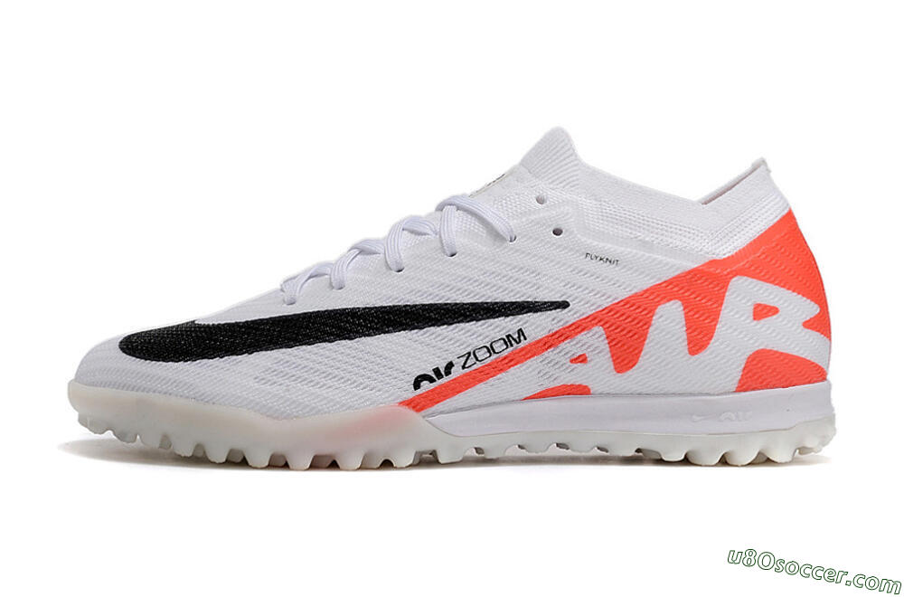 Nike Air Zoom Mercurial Vapor 15 Elite TF Artificial Turf Soccer Shoes - White/Black/Red 2