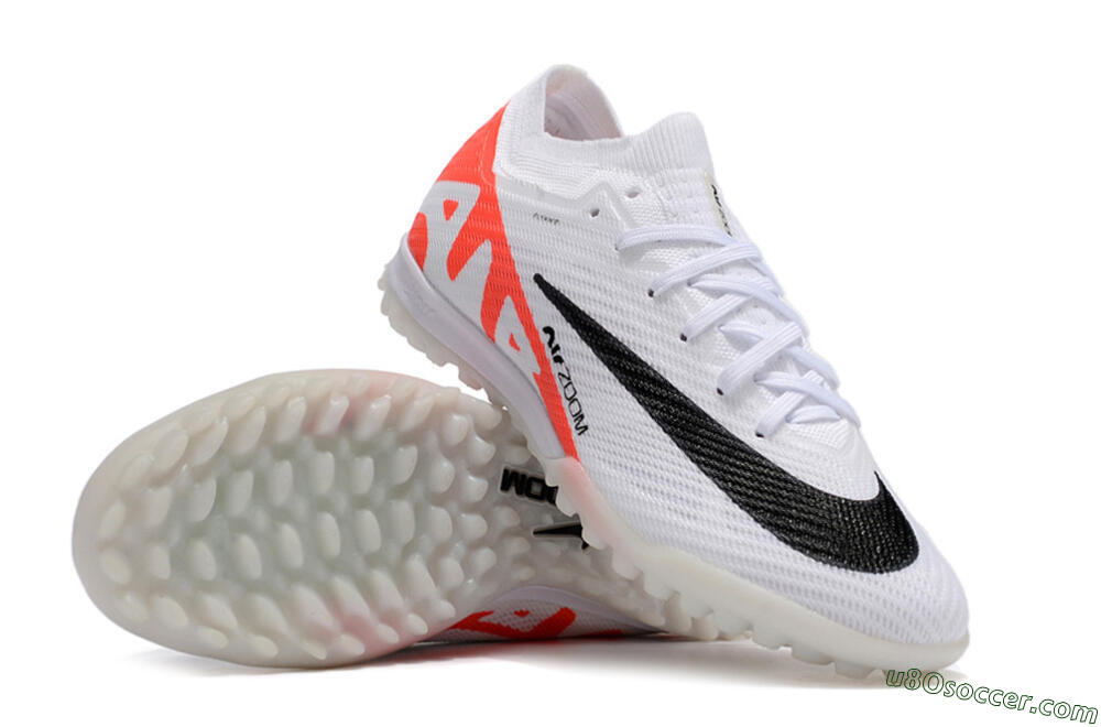 Nike Air Zoom Mercurial Vapor 15 Elite TF Artificial Turf Soccer Shoes - White/Black/Red 4